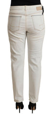 PINKO White Cotton Distressed Mid Waist Skinny Denim Jeans -   -  PINKO.