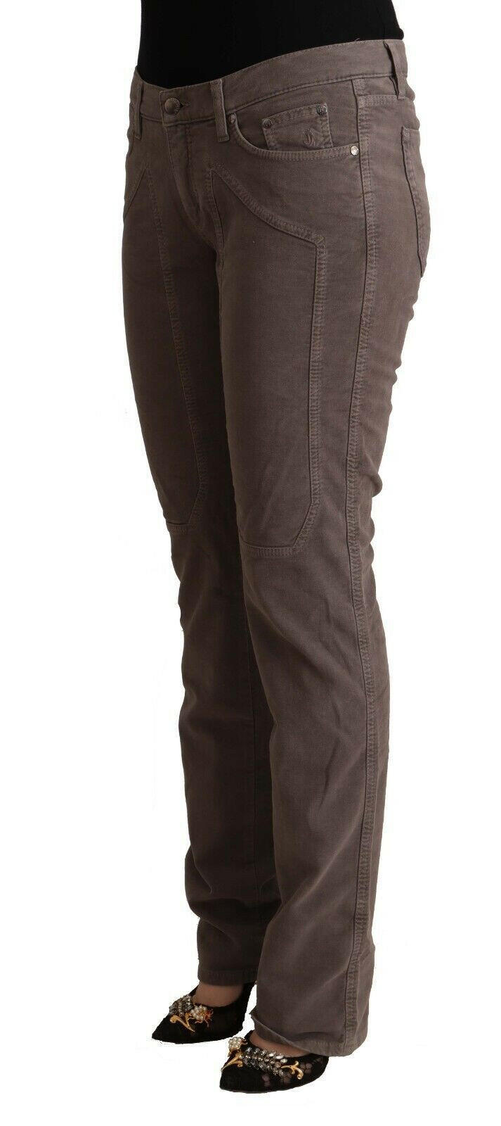 Jeckerson Brown Cotton Low Waist Iconic Patches Leg Denim Jeans -   -  Jeckerson.