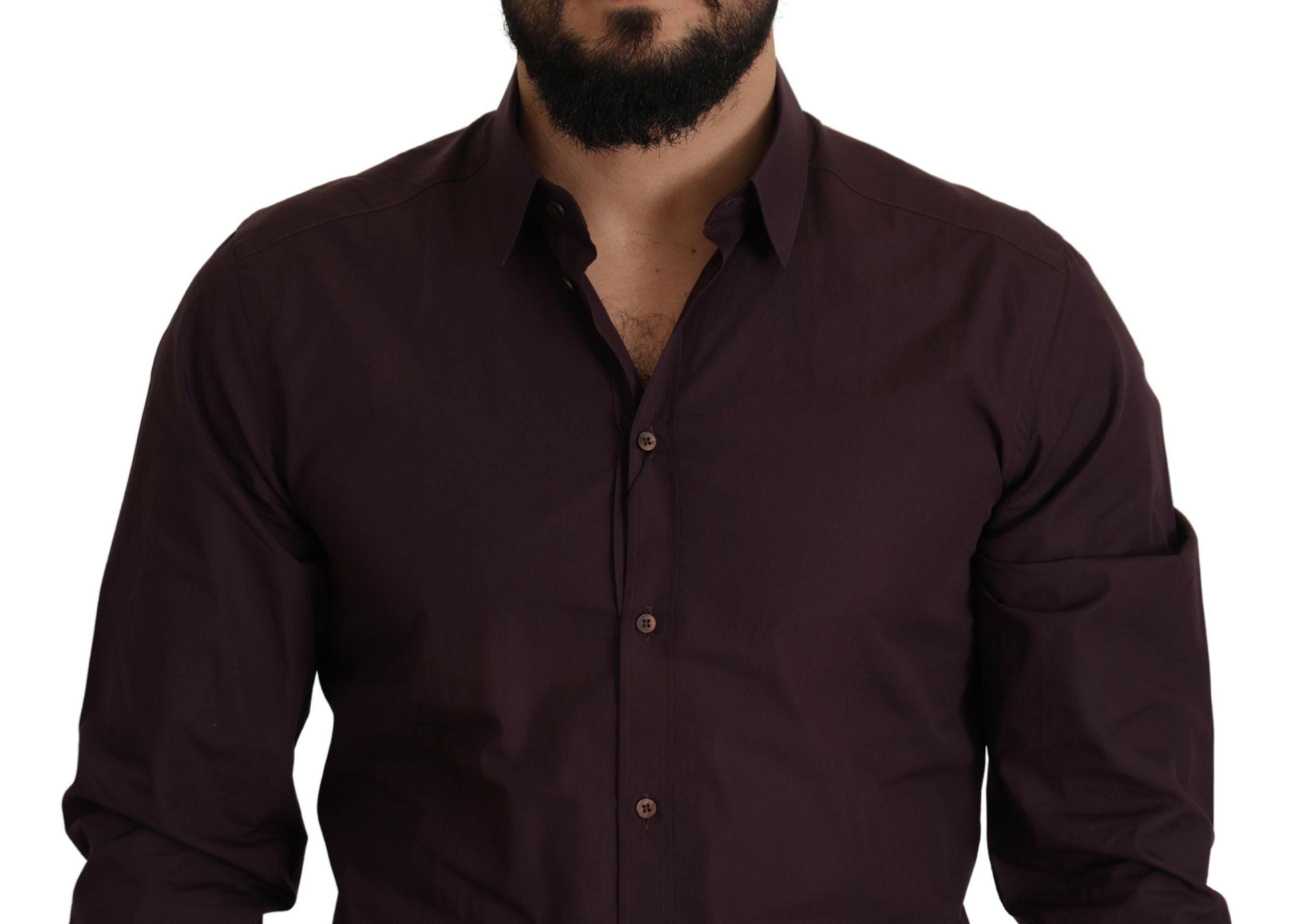 Dolce & Gabbana Purple Cotton GOLD Slim Fit Dress Shirt -   -  Dolce & Gabbana.