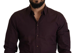 Dolce & Gabbana Purple Cotton GOLD Slim Fit Dress Shirt -   -  Dolce & Gabbana.