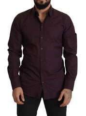 Dolce & Gabbana Purple Cotton GOLD Slim Fit Dress Shirt -   -  Dolce & Gabbana.