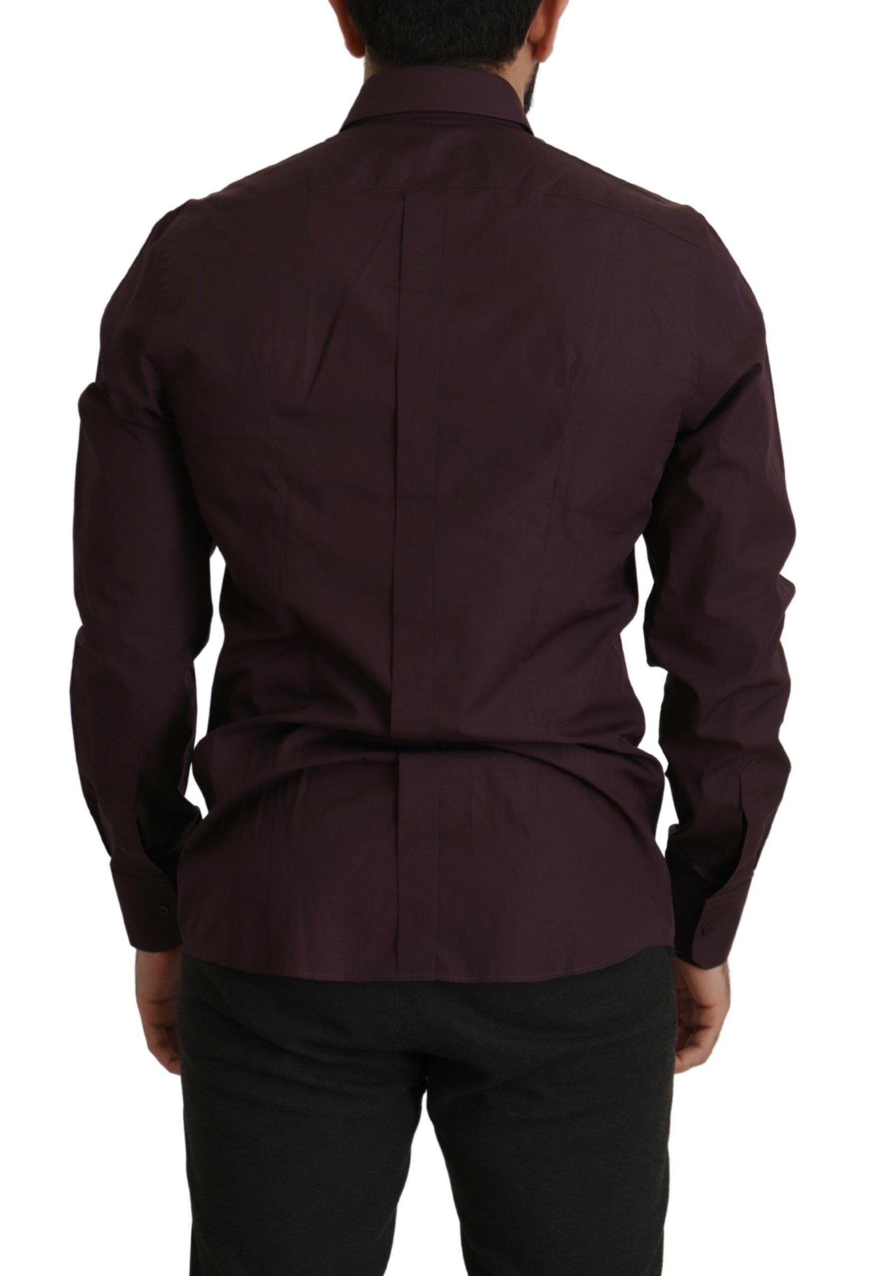 Dolce & Gabbana Purple Cotton GOLD Slim Fit Dress Shirt -   -  Dolce & Gabbana.