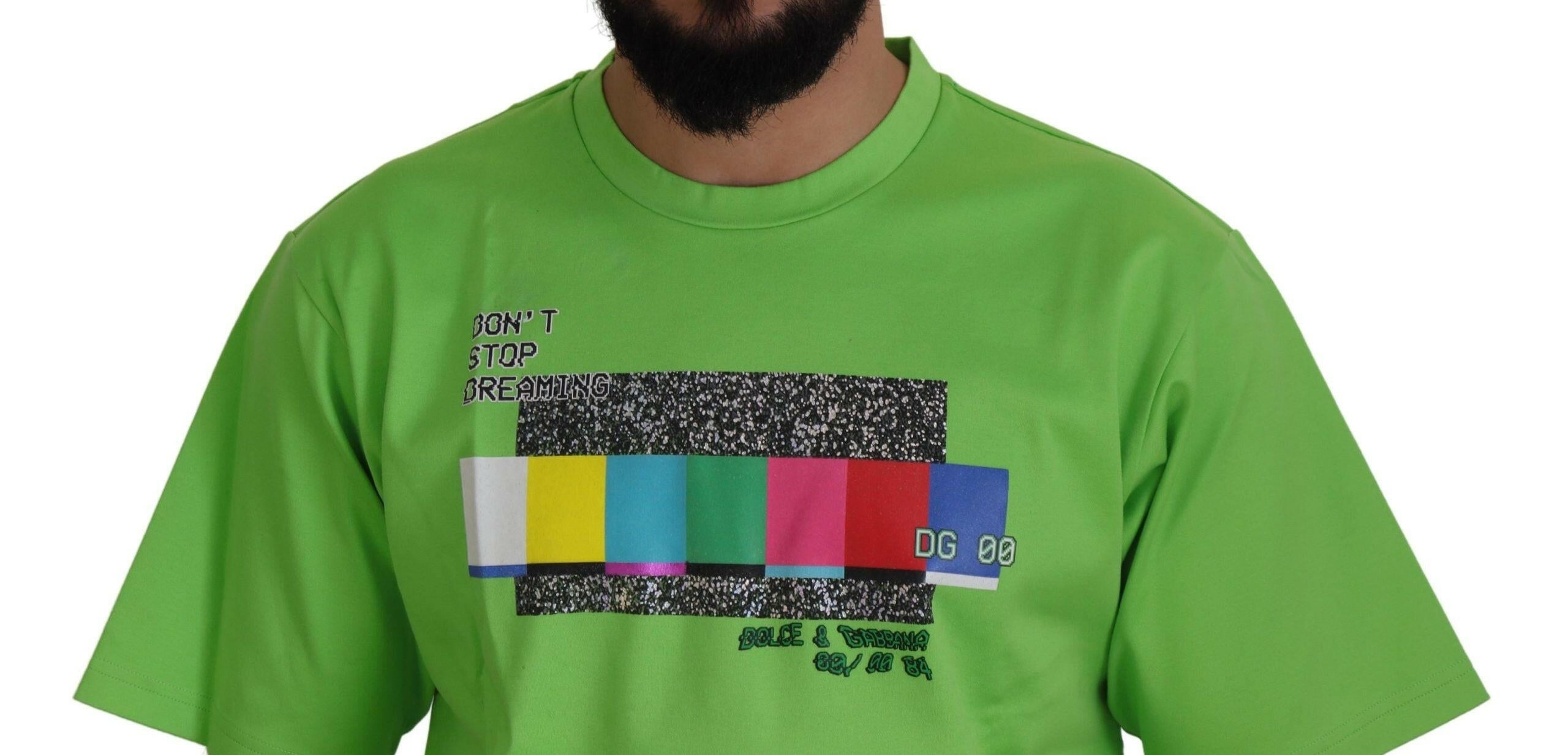 Dolce & Gabbana Green Cotton DG CHANNEL Top T-shirt -   -  Dolce & Gabbana.