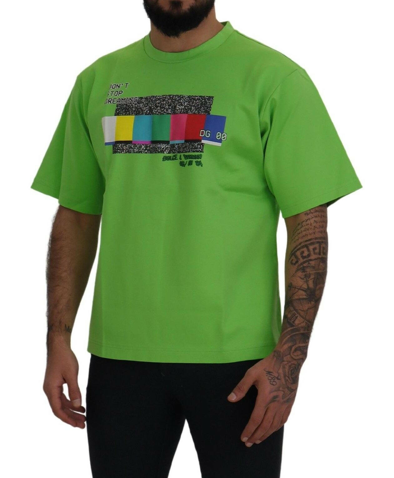 Dolce & Gabbana Green Cotton DG CHANNEL Top T-shirt -   -  Dolce & Gabbana.