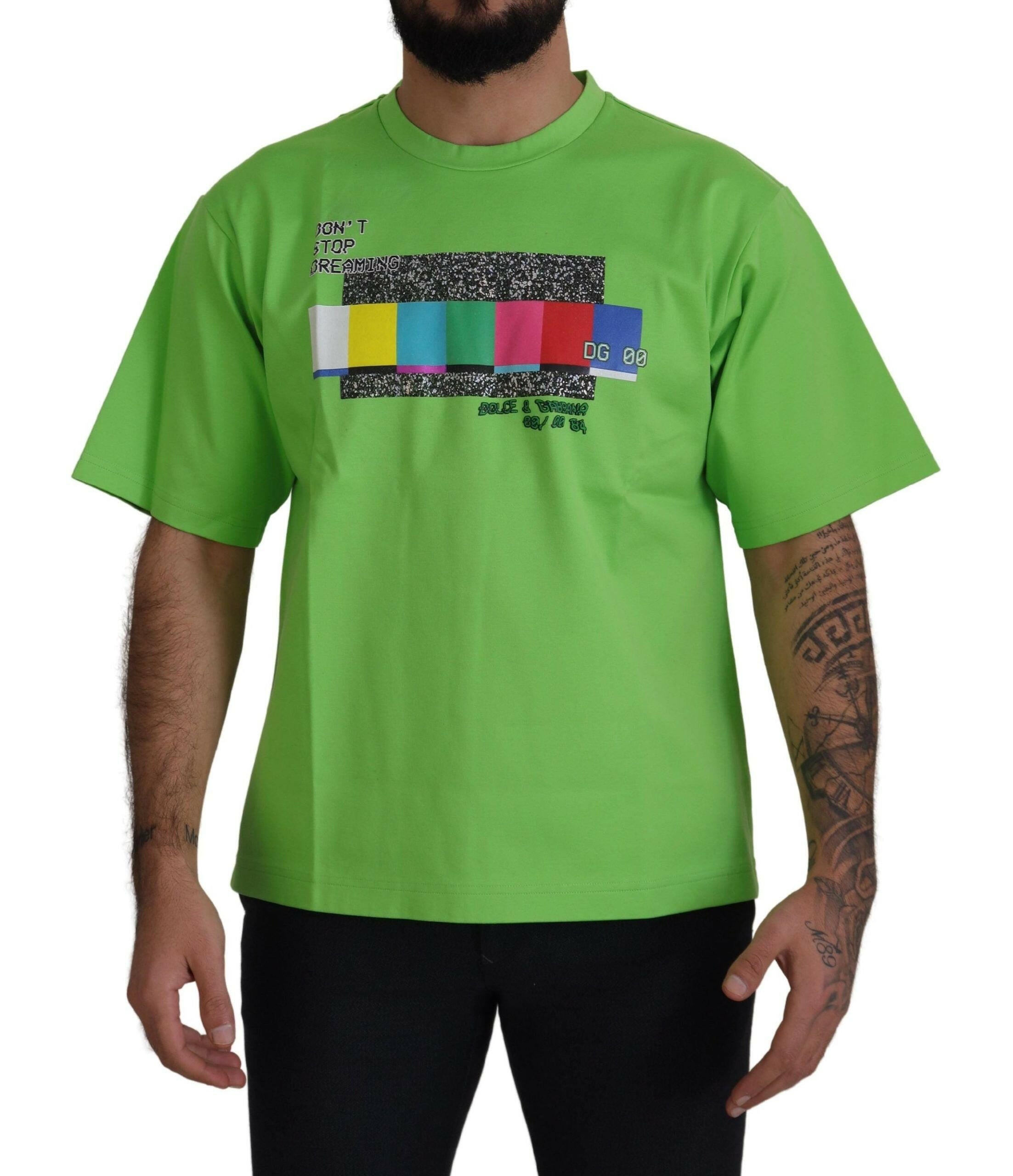 Dolce & Gabbana Green Cotton DG CHANNEL Top T-shirt -   -  Dolce & Gabbana.