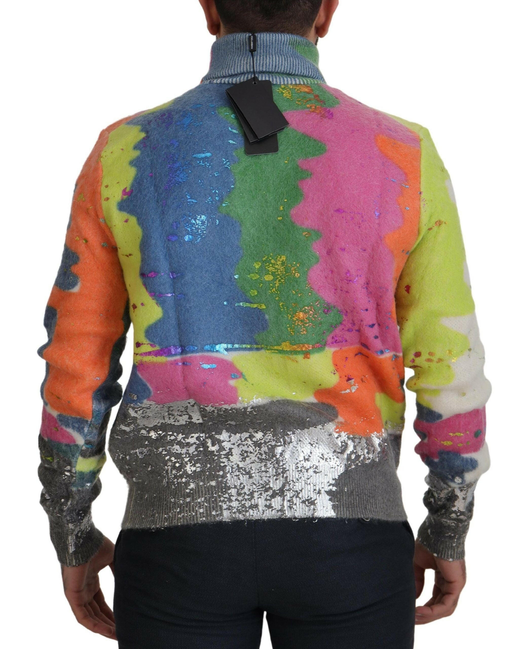 Dolce & Gabbana Multicolor Turtleneck Pullover Mohair Sweater -   -  Dolce & Gabbana.