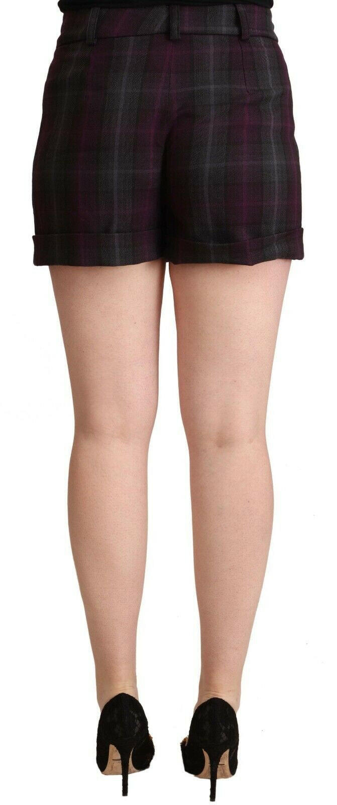 BENCIVENGA Multicolor Checkered Mid Waist Folded Hem Shorts -   -  BENCIVENGA.