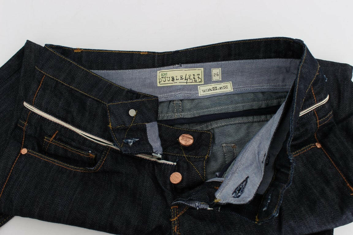 Acht Blue Denim Cotton Bottoms Straight Fit Jeans -   -  Acht.