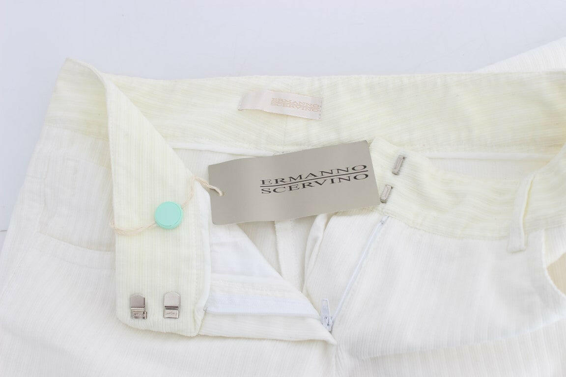 Ermanno Scervino White Striped Straight Fit Pants -   -  Ermanno Scervino.