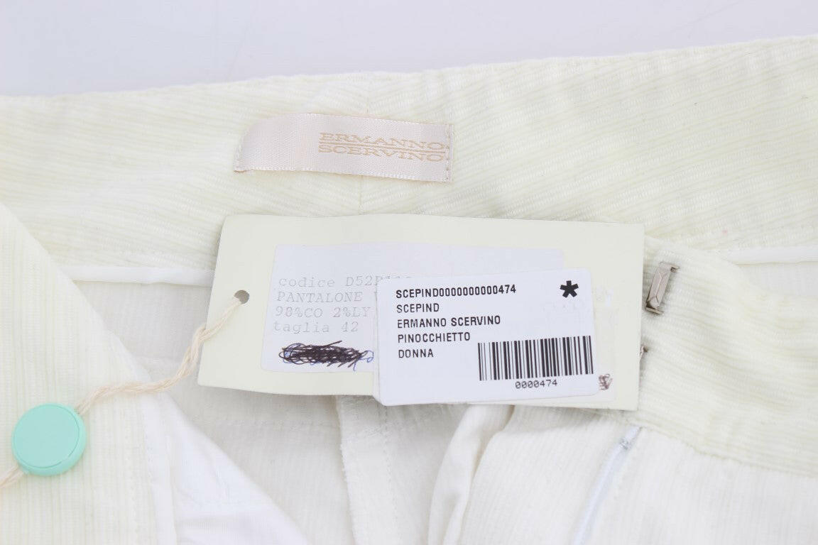 Ermanno Scervino White Striped Straight Fit Pants -   -  Ermanno Scervino.