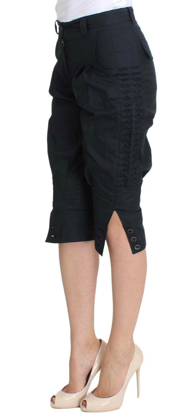Ermanno Scervino Blue Cotton 3/4 Length Pants -   -  Ermanno Scervino.