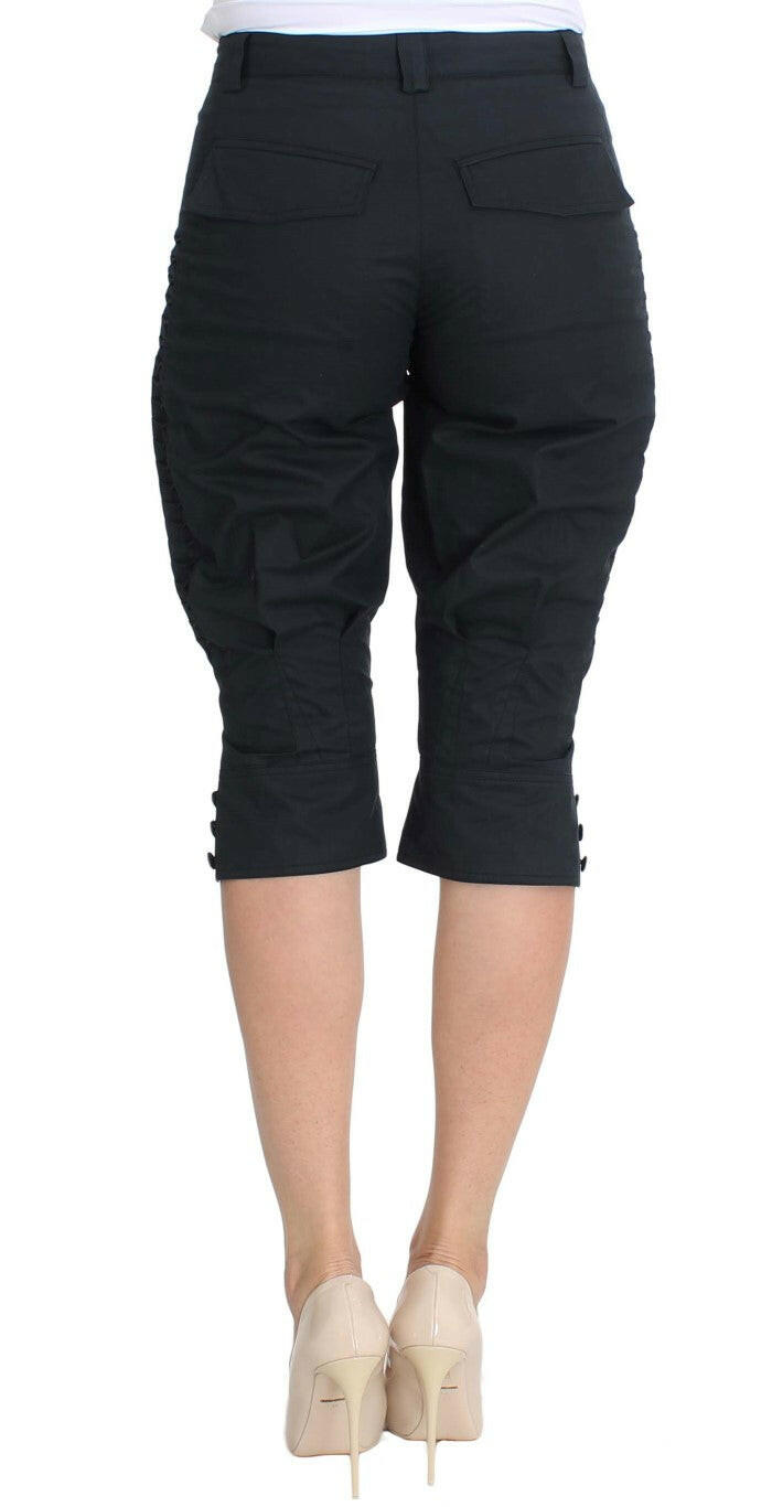 Ermanno Scervino Blue Cotton 3/4 Length Pants -   -  Ermanno Scervino.