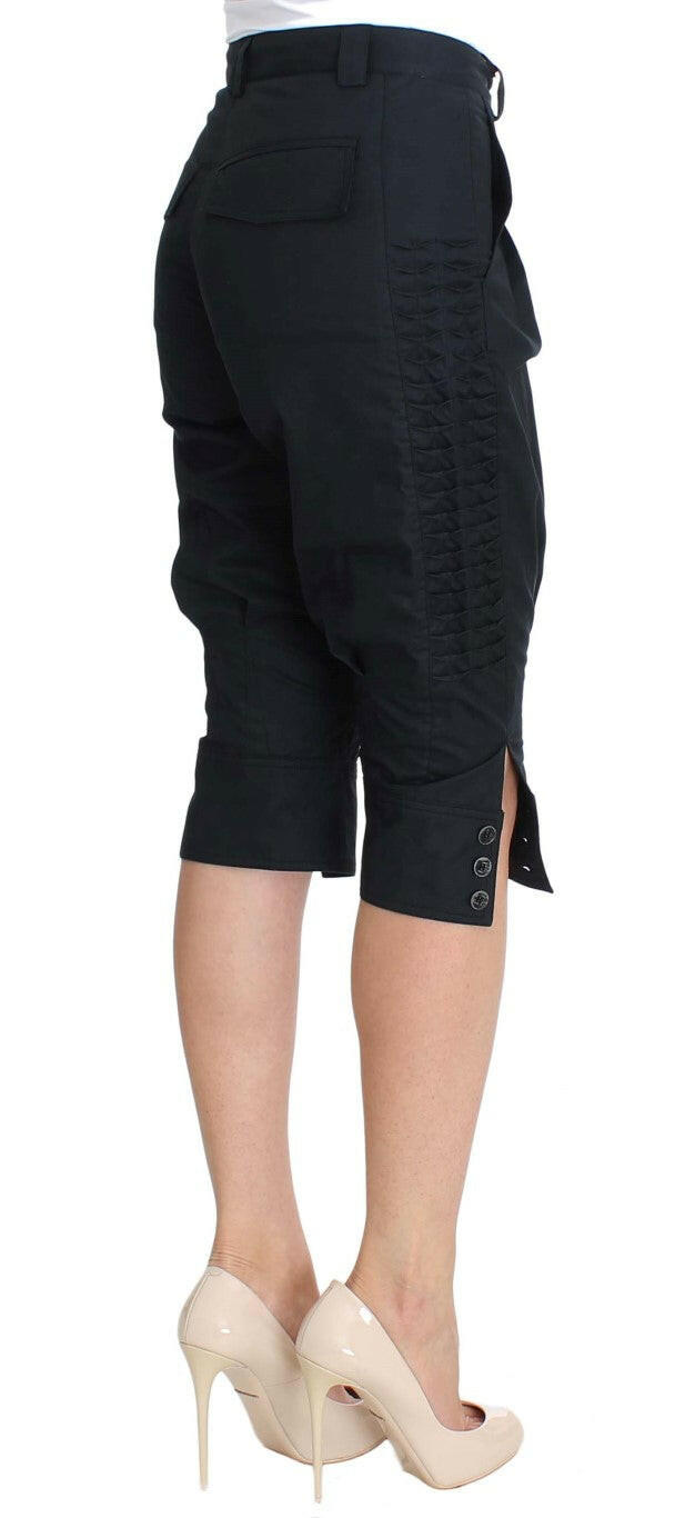 Ermanno Scervino Blue Cotton 3/4 Length Pants -   -  Ermanno Scervino.