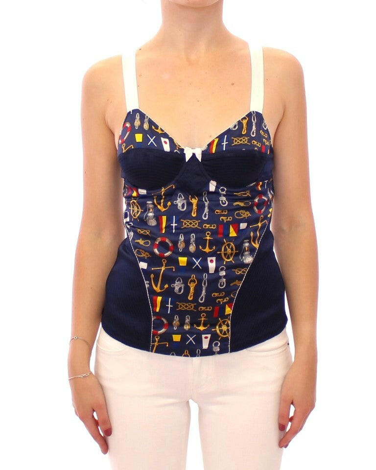 Dolce & Gabbana Blue Sailor Motive Tank Top -   -  Dolce & Gabbana.