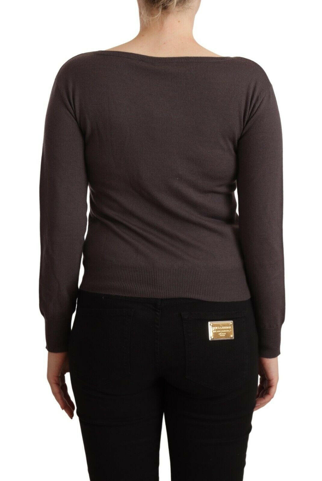 John Galliano Brown Wool Sequined Long Sleeves Pullover Sweater -   -  John Galliano.