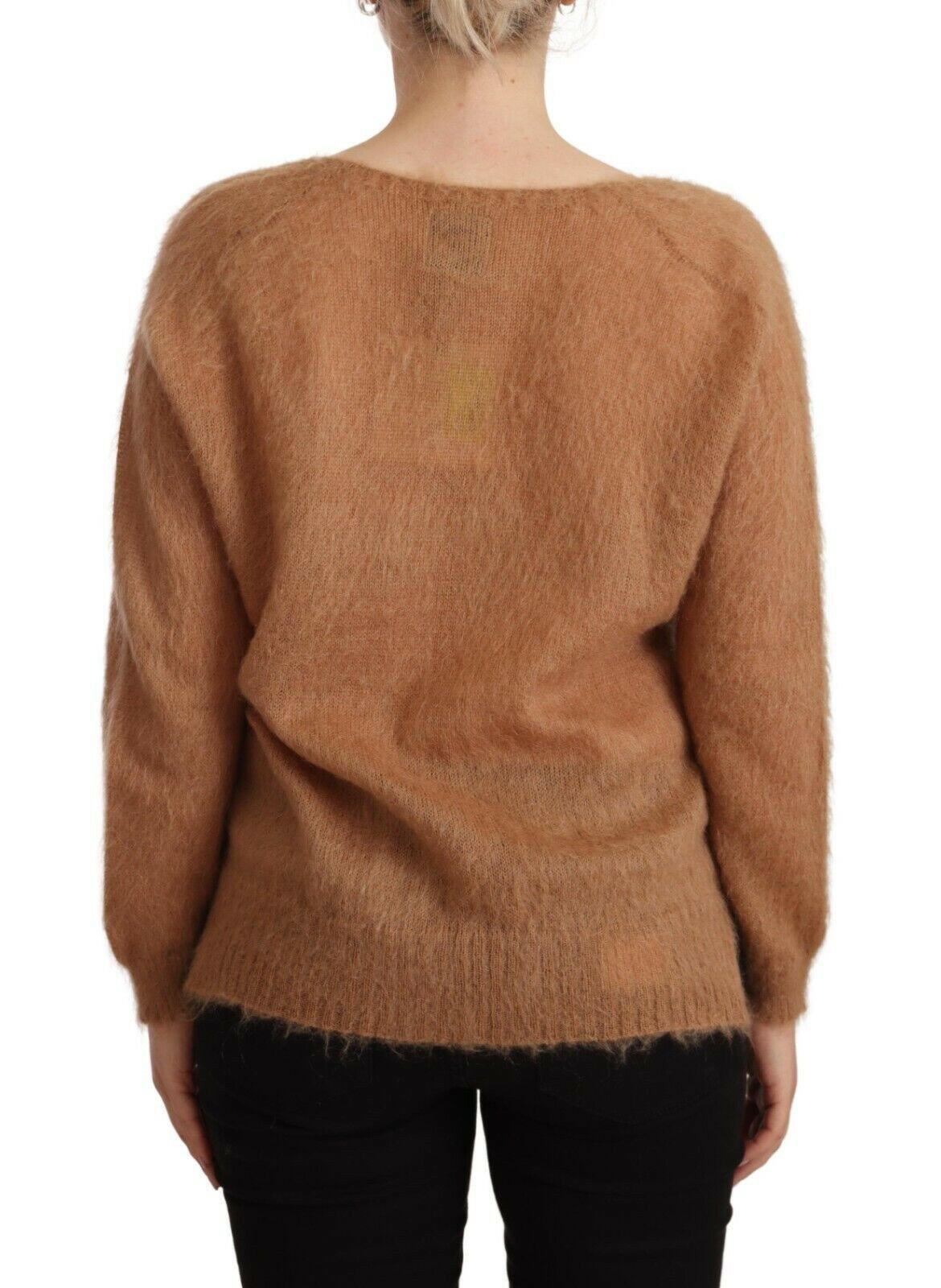 PINK MEMORIES Brown Cardigan V-Neck Long Sleeve Sweater -   -  PINK MEMORIES.