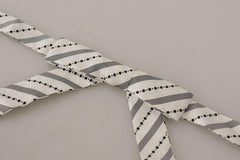 Dolce & Gabbana White Black Polka Dot 100% Silk Neck Papillon Bow Tie -  Neckties, Men -  Dolce & Gabbana.
