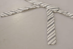 Dolce & Gabbana White Black Polka Dot 100% Silk Neck Papillon Bow Tie -  Neckties, Men -  Dolce & Gabbana.