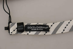 Dolce & Gabbana White Black Polka Dot 100% Silk Neck Papillon Bow Tie -  Neckties, Men -  Dolce & Gabbana.