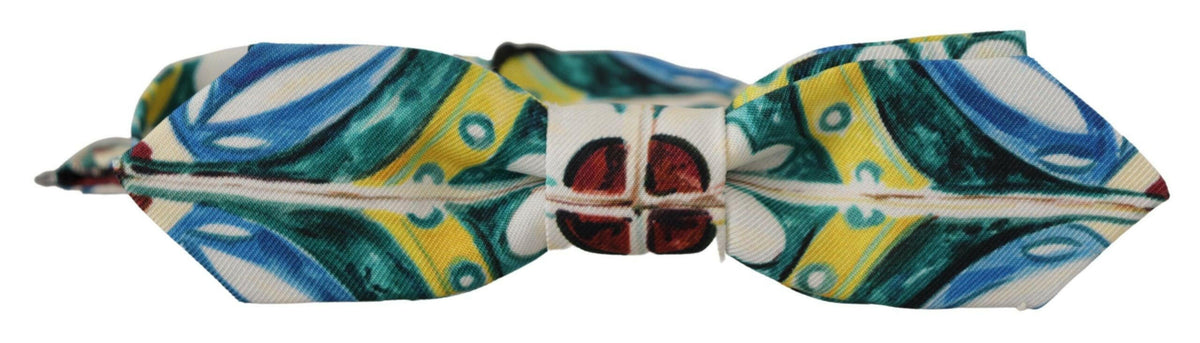 Dolce & Gabbana Multicolor Majolica Print Adjustable Papillon Bow Tie -  Neckties, Men -  Dolce & Gabbana.