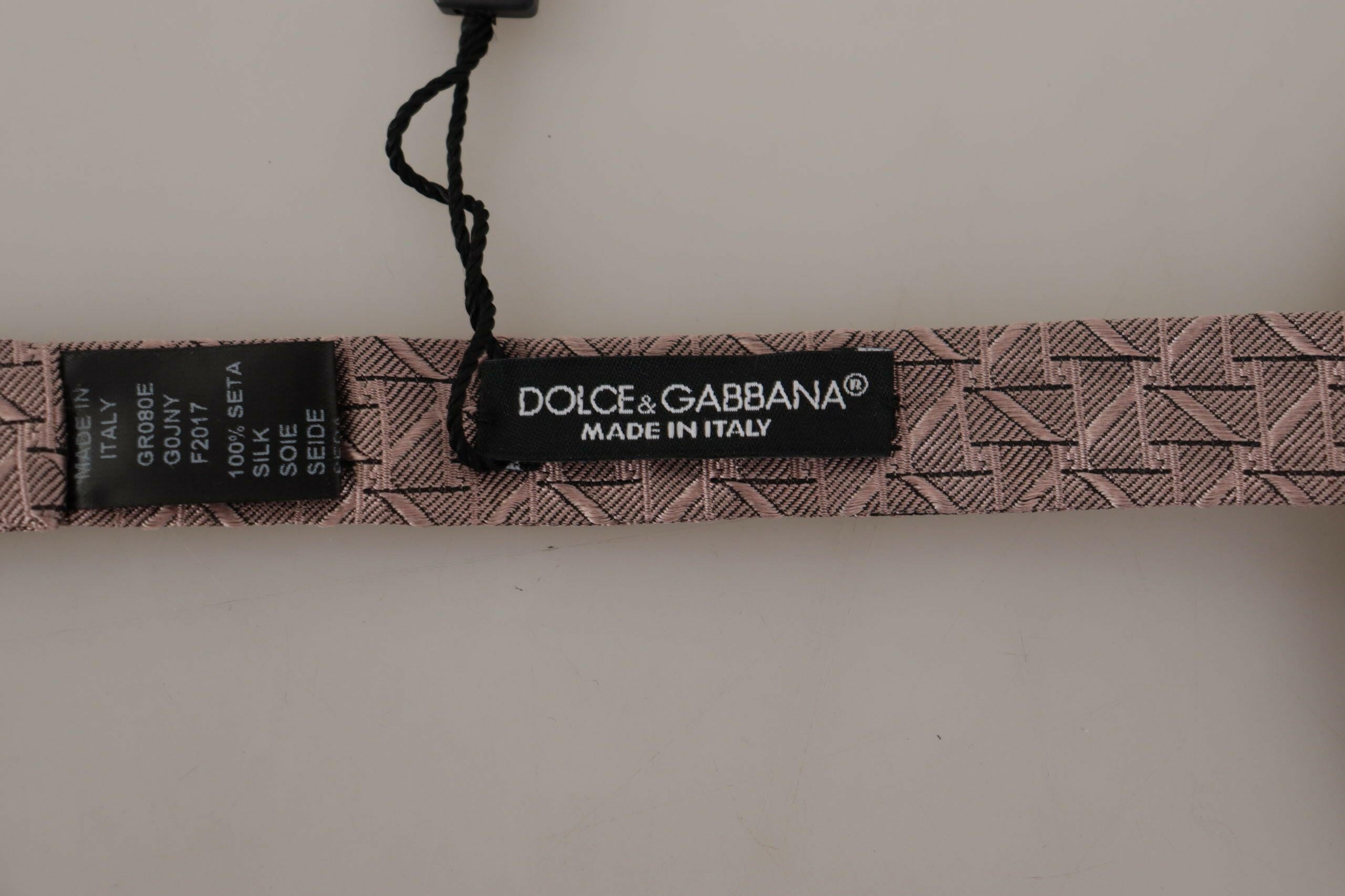 Dolce & Gabbana Gray Fantasy Print Adjustable Neck Papillon Bow Tie -  Neckties, Men -  Dolce & Gabbana.