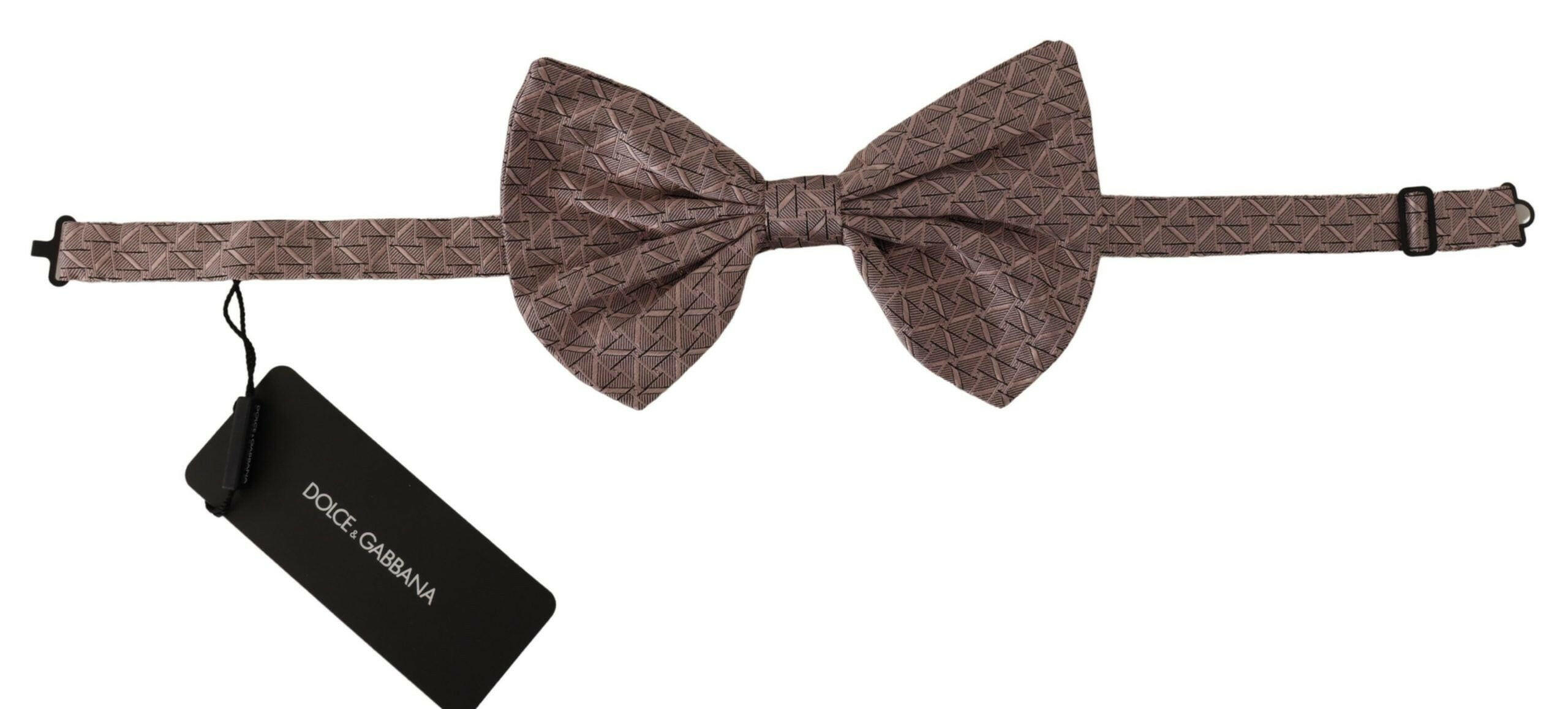 Dolce & Gabbana Gray Fantasy Print Adjustable Neck Papillon Bow Tie -  Neckties, Men -  Dolce & Gabbana.