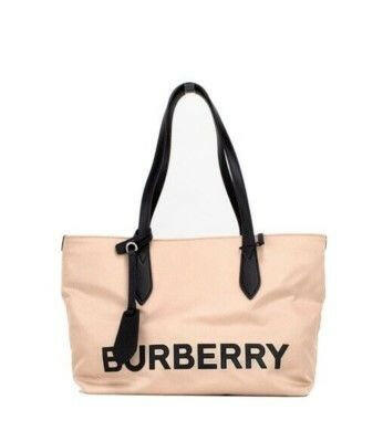 Burberry Small Rose Beige Logo Branded Econyl Nylon Tote Shoulder Handbag Purse -  Luxury Shopper Bag for Women -  Burberry.