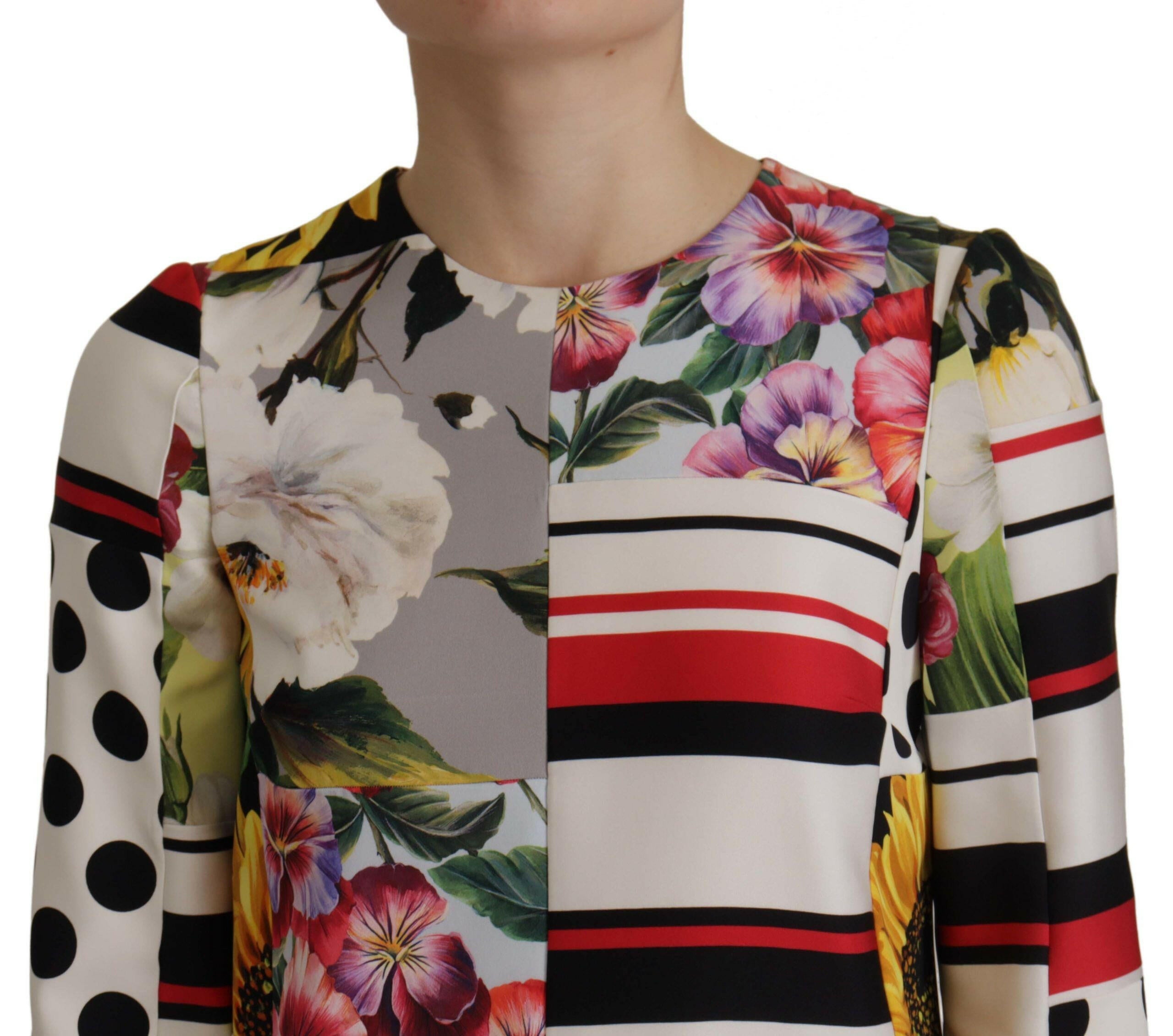 Dolce & Gabbana Multicolor Charmeuse Floral Sheath Jaquard Pachwork Dress -   -  Dolce & Gabbana.
