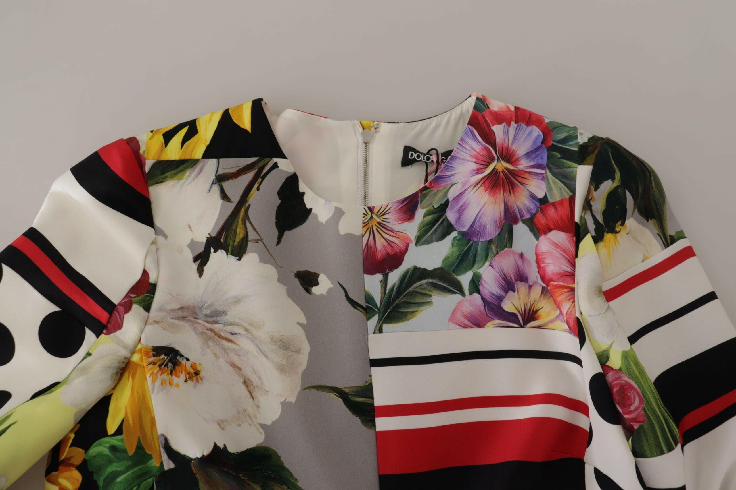 Dolce & Gabbana Multicolor Charmeuse Floral Sheath Jaquard Pachwork Dress -   -  Dolce & Gabbana.