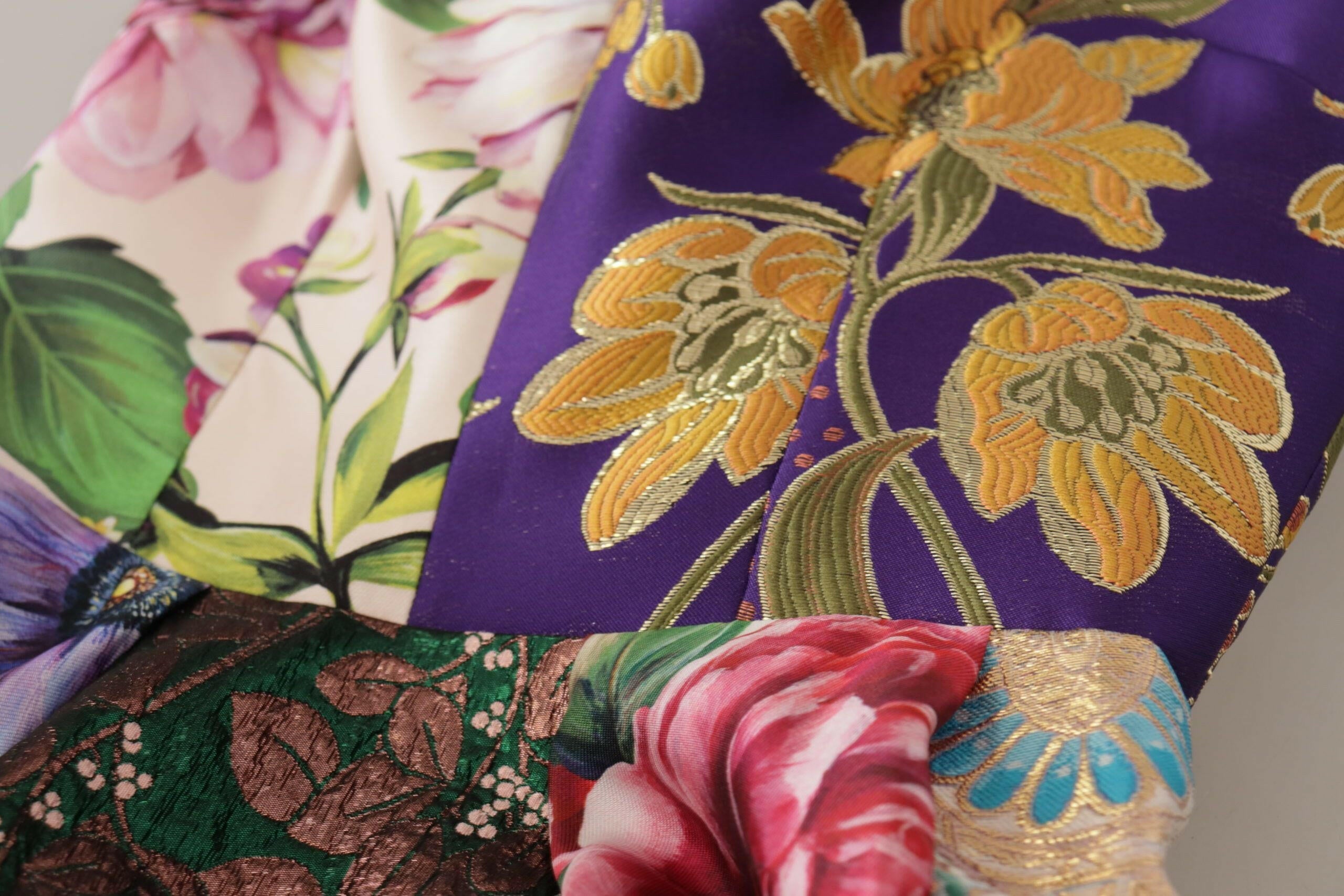 Dolce & Gabbana Dress Midi Patchwork Floral Jaquard Silk -   -  Dolce & Gabbana.