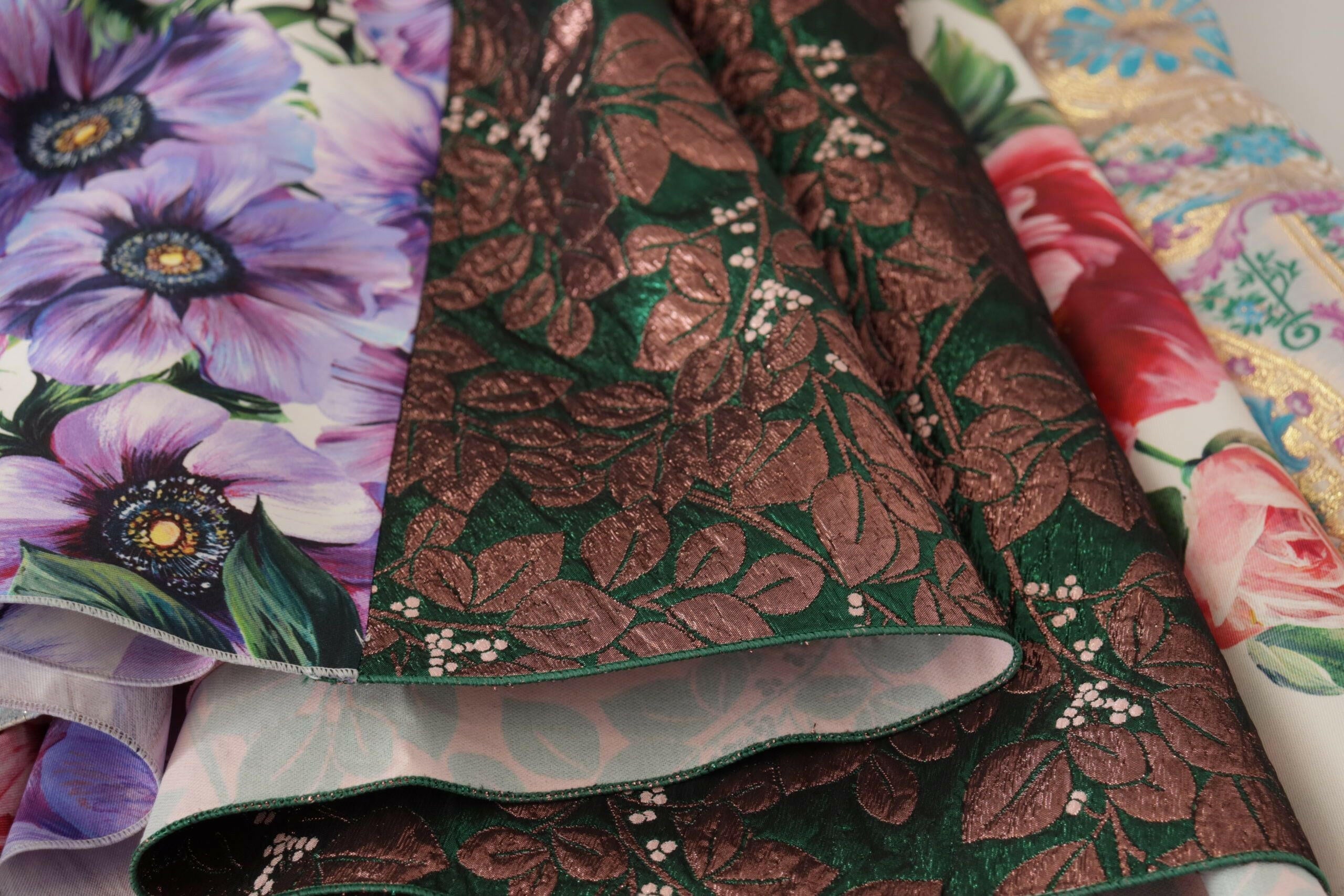 Dolce & Gabbana Dress Midi Patchwork Floral Jaquard Silk -   -  Dolce & Gabbana.