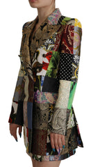 Dolce & Gabbana Multicolor Double-Breasted Patchwork Jacquard Blazer Jacket -   -  Dolce & Gabbana.