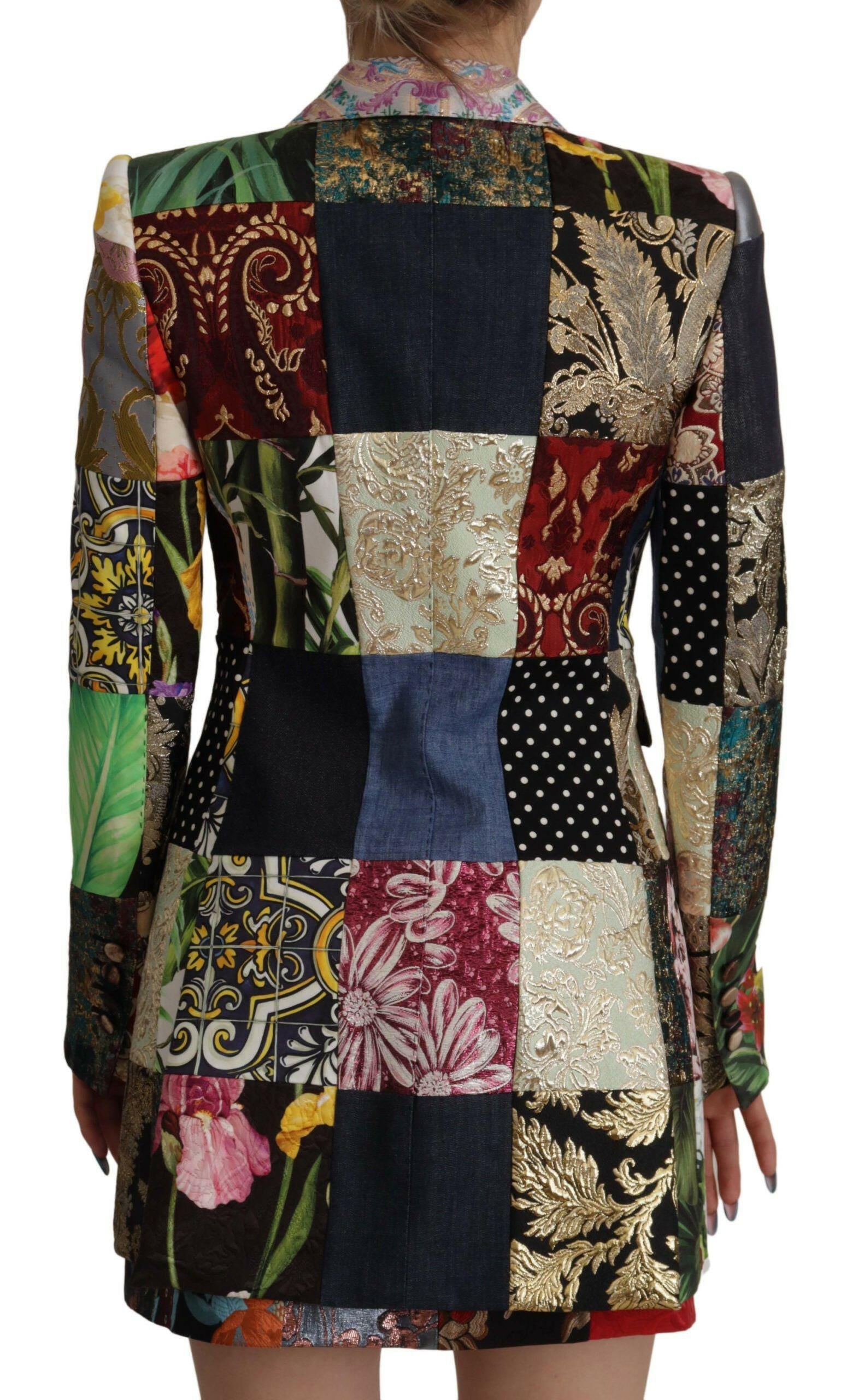 Dolce & Gabbana Multicolor Double-Breasted Patchwork Jacquard Blazer Jacket -   -  Dolce & Gabbana.