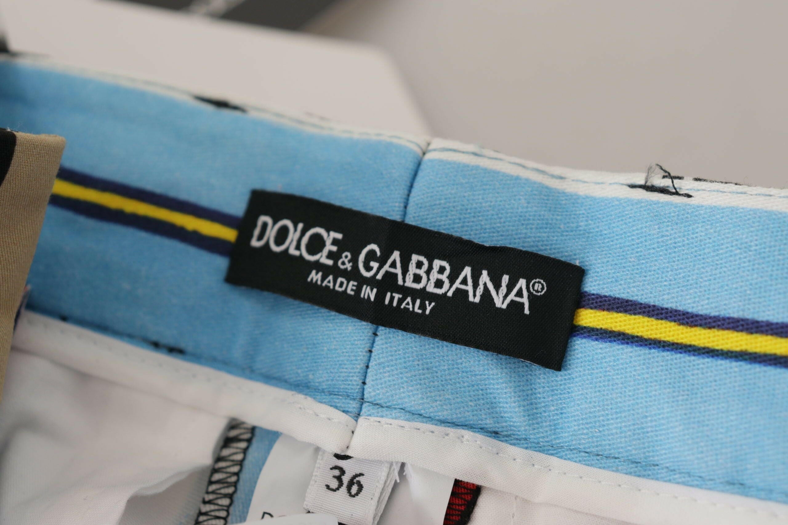 Dolce & Gabbana Multicolor Striped High Waist Cotton Pants -   -  Dolce & Gabbana.