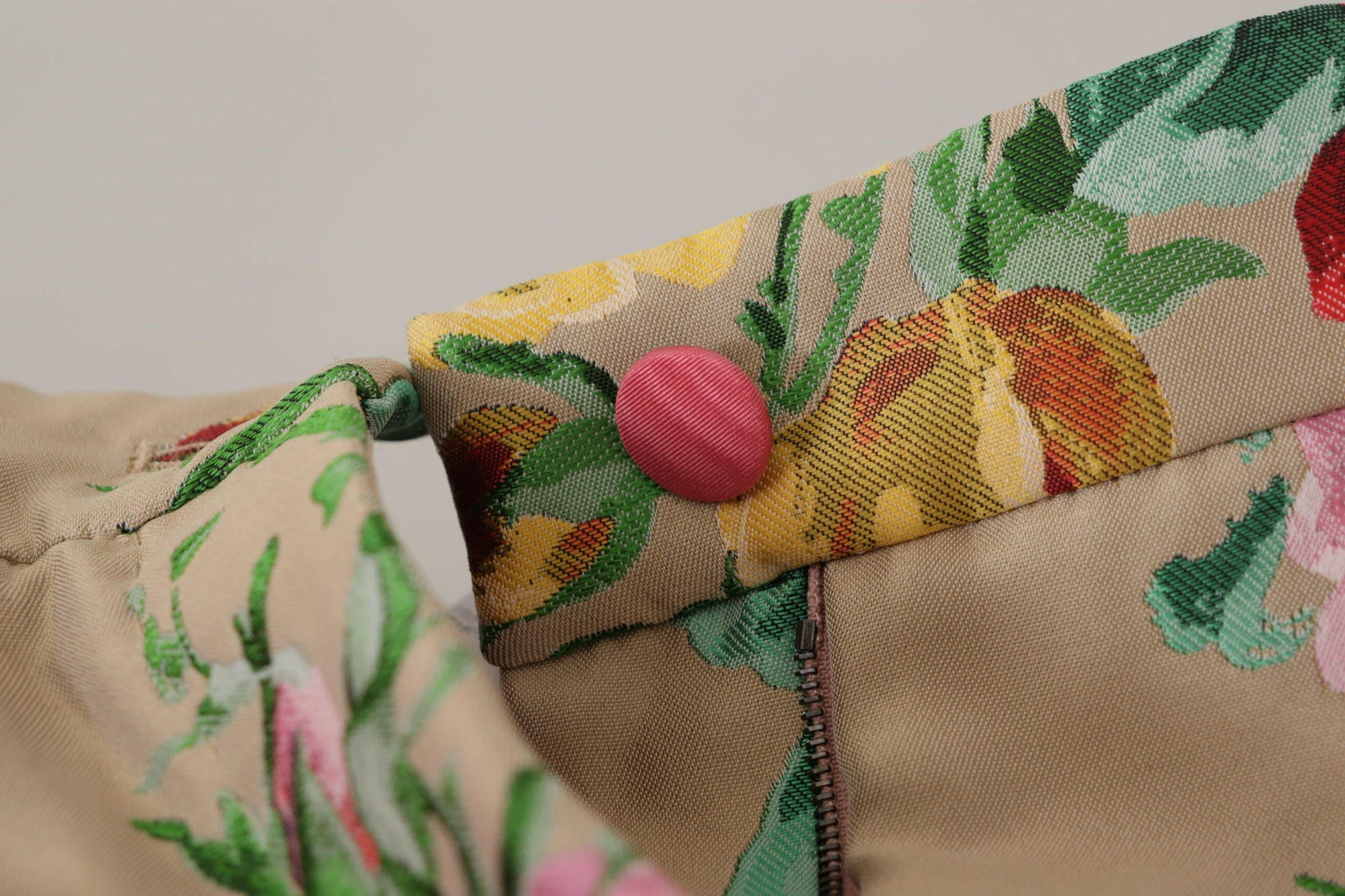 Dolce & Gabbana Beige Floral Dress Formal High Waist Pants -   -  Dolce & Gabbana.
