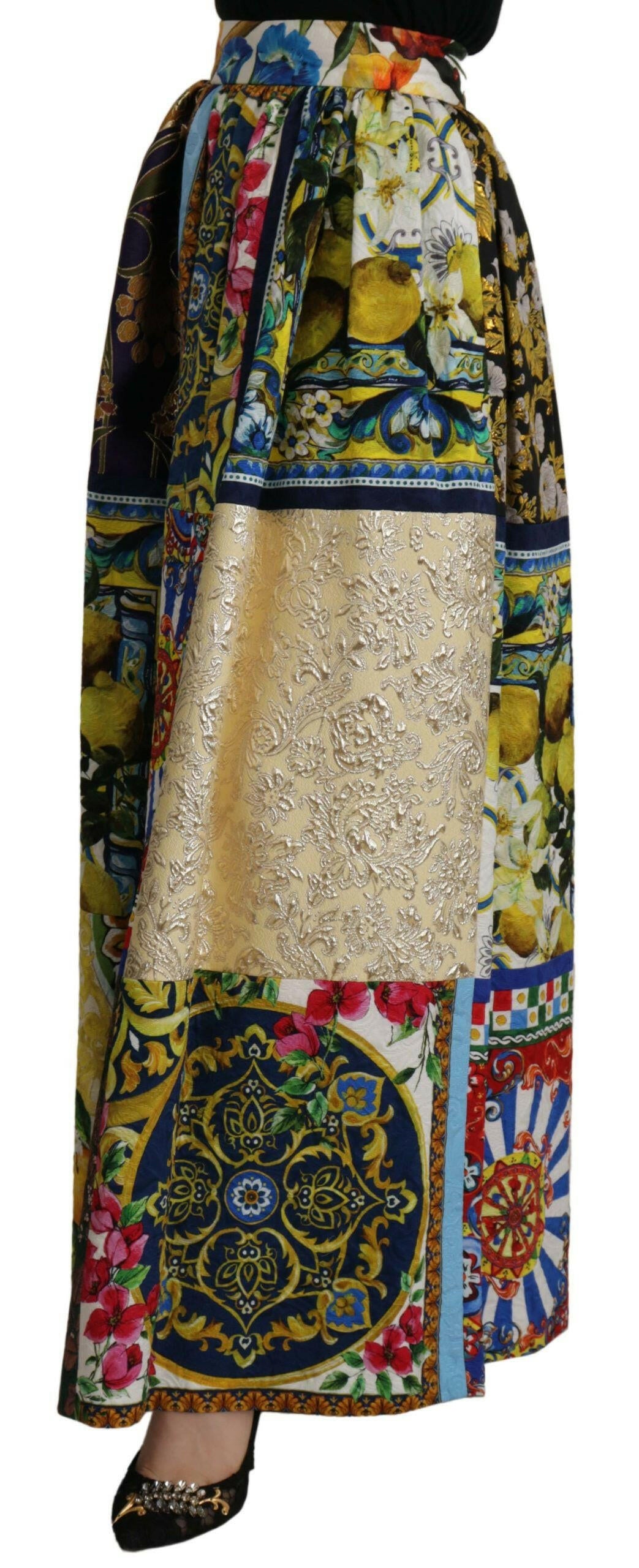Dolce & Gabbana Multicolor Patchwork Sicily Long Maxi Skirt -   -  Dolce & Gabbana.