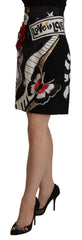 Dolce & Gabbana Black Love Clock Sequined Piano Skirt -   -  Dolce & Gabbana.