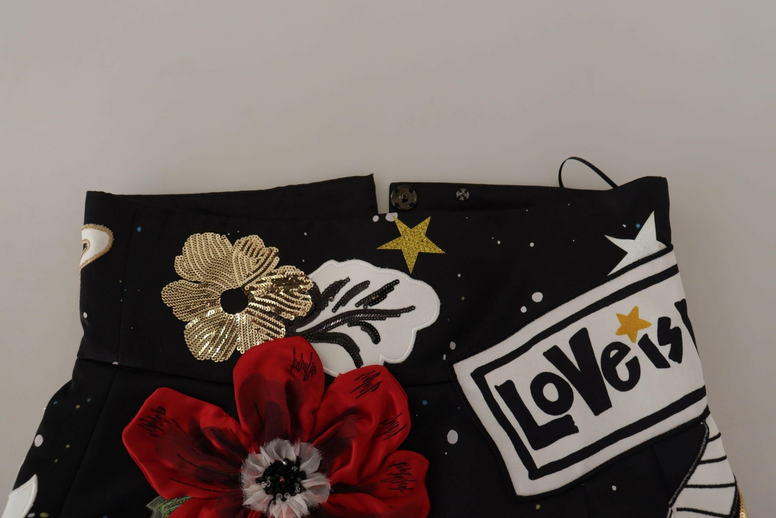Dolce & Gabbana Black Love Clock Sequined Piano Skirt -   -  Dolce & Gabbana.