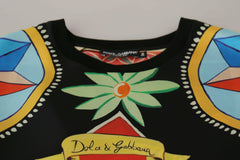 Dolce & Gabbana Multicolor Soldier Carretto Silk Top  T-shirt -   -  Dolce & Gabbana.