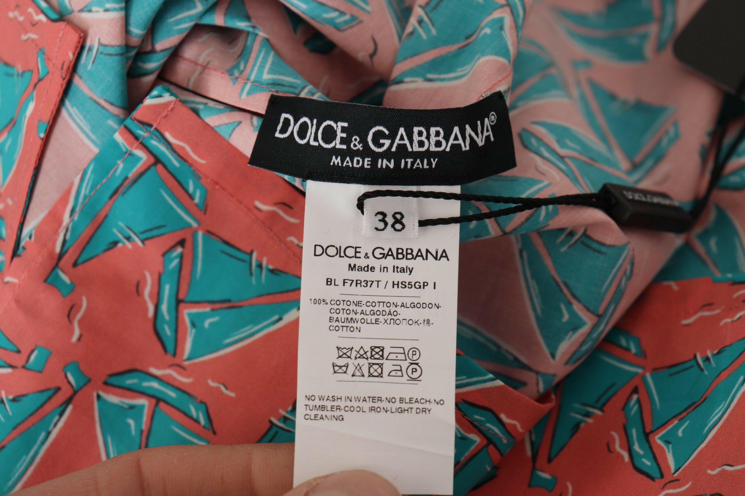 Dolce & Gabbana Pink Sail Boat Print Cotton T-shirt -   -  Dolce & Gabbana.