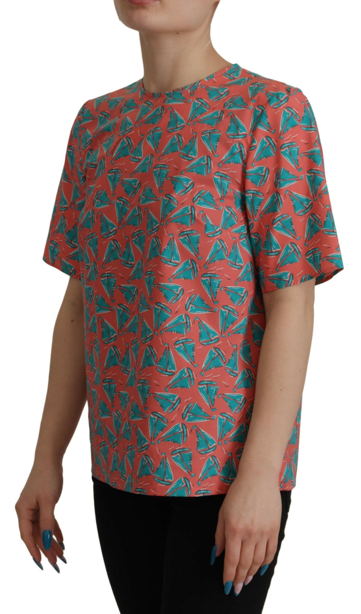 Dolce & Gabbana Pink Sail Boat Print Cotton T-shirt -   -  Dolce & Gabbana.