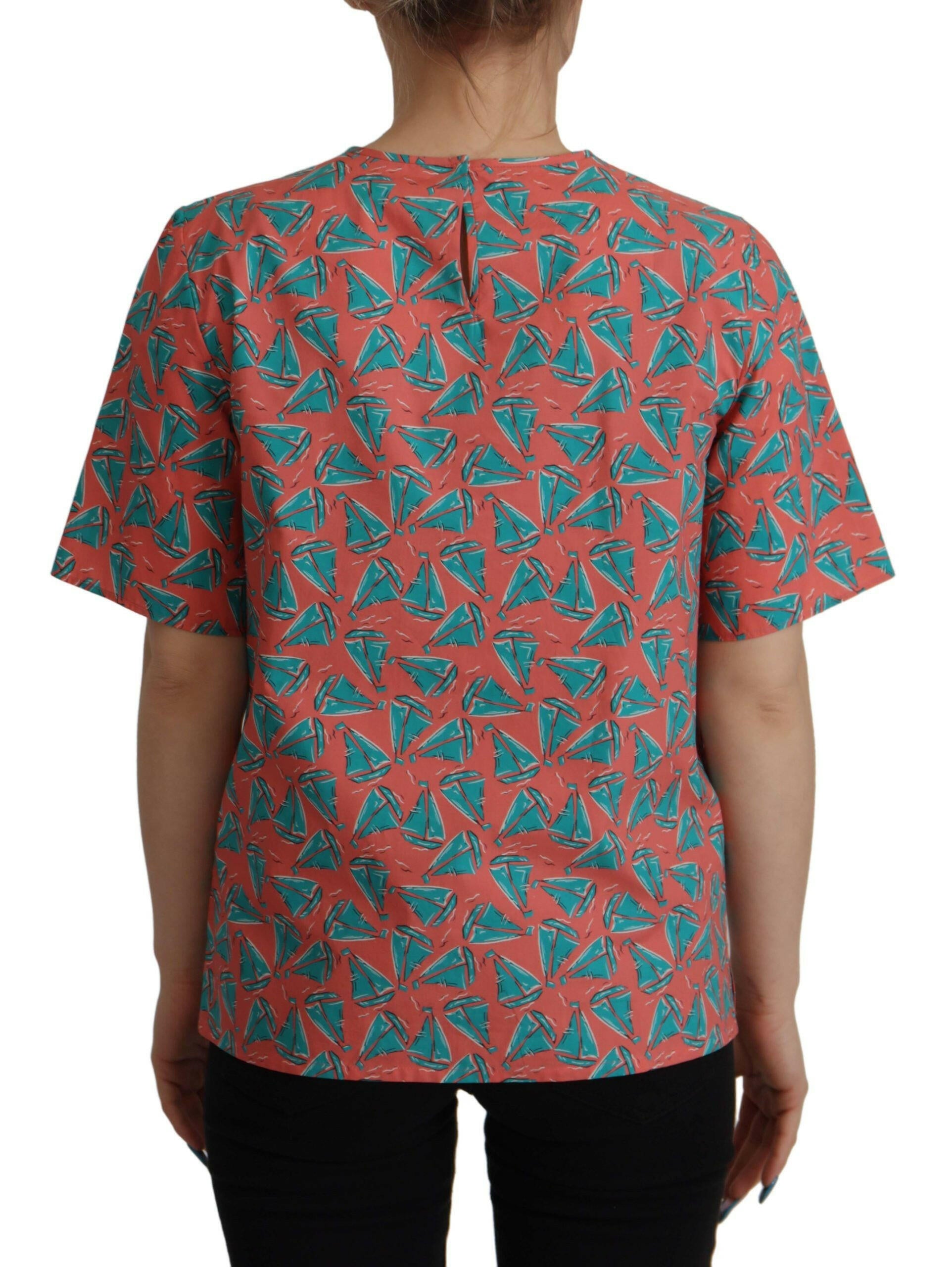 Dolce & Gabbana Pink Sail Boat Print Cotton T-shirt -   -  Dolce & Gabbana.