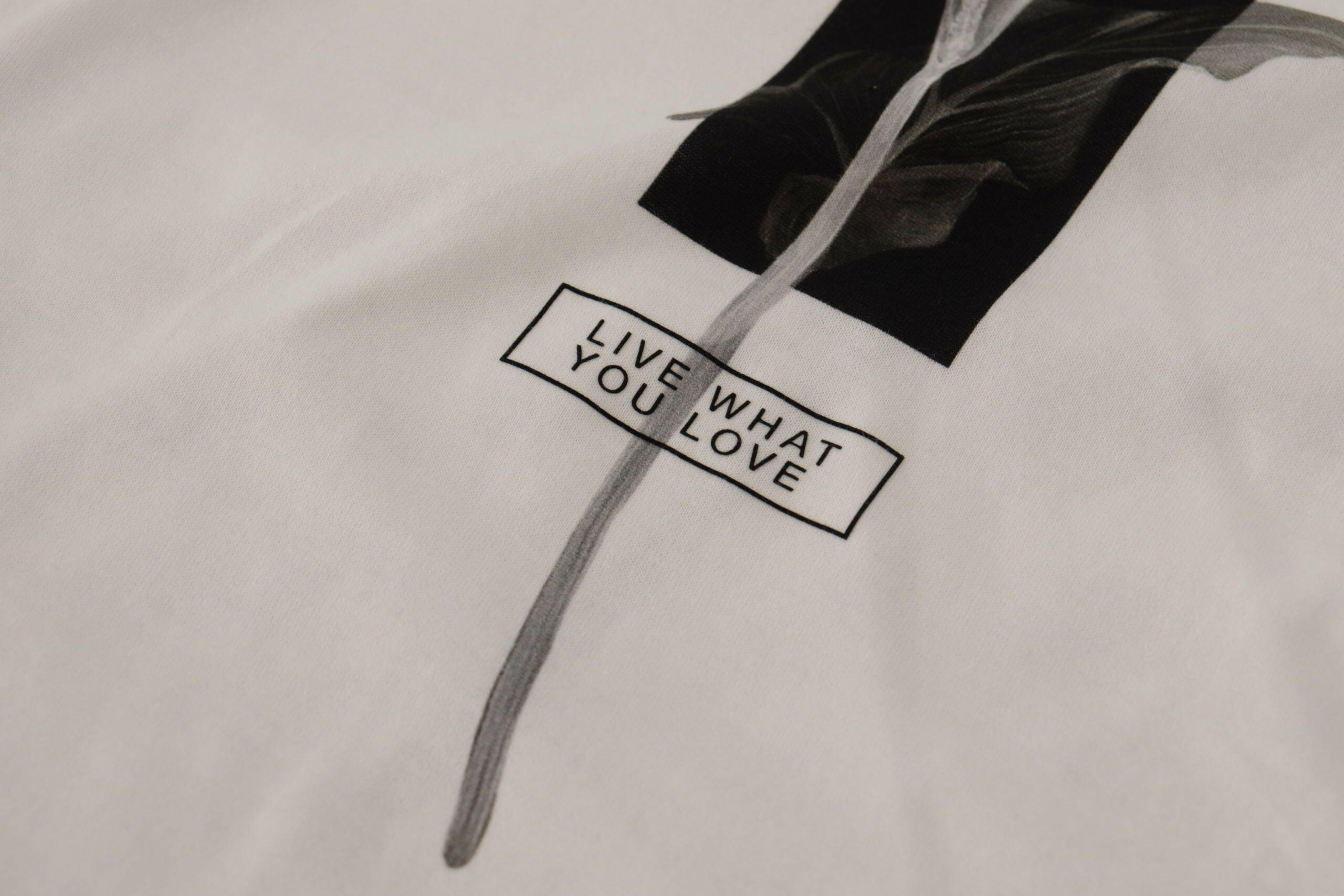 Dolce & Gabbana White Black Roses Crewneck Cotton  T-shirt -   -  Dolce & Gabbana.