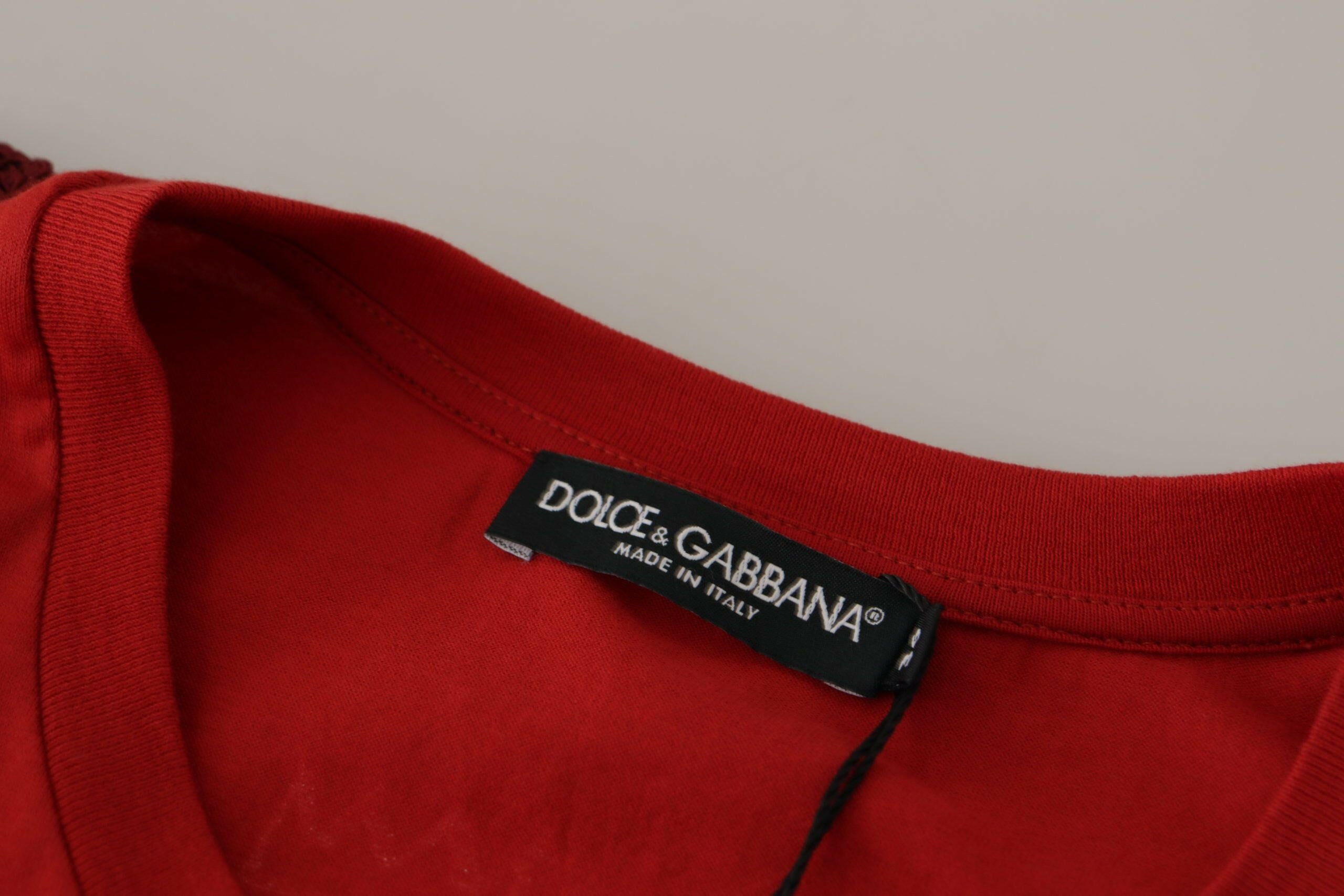 Dolce & Gabbana Red Amor Vincit Omnia Crewneck T-shirt -   -  Dolce & Gabbana.