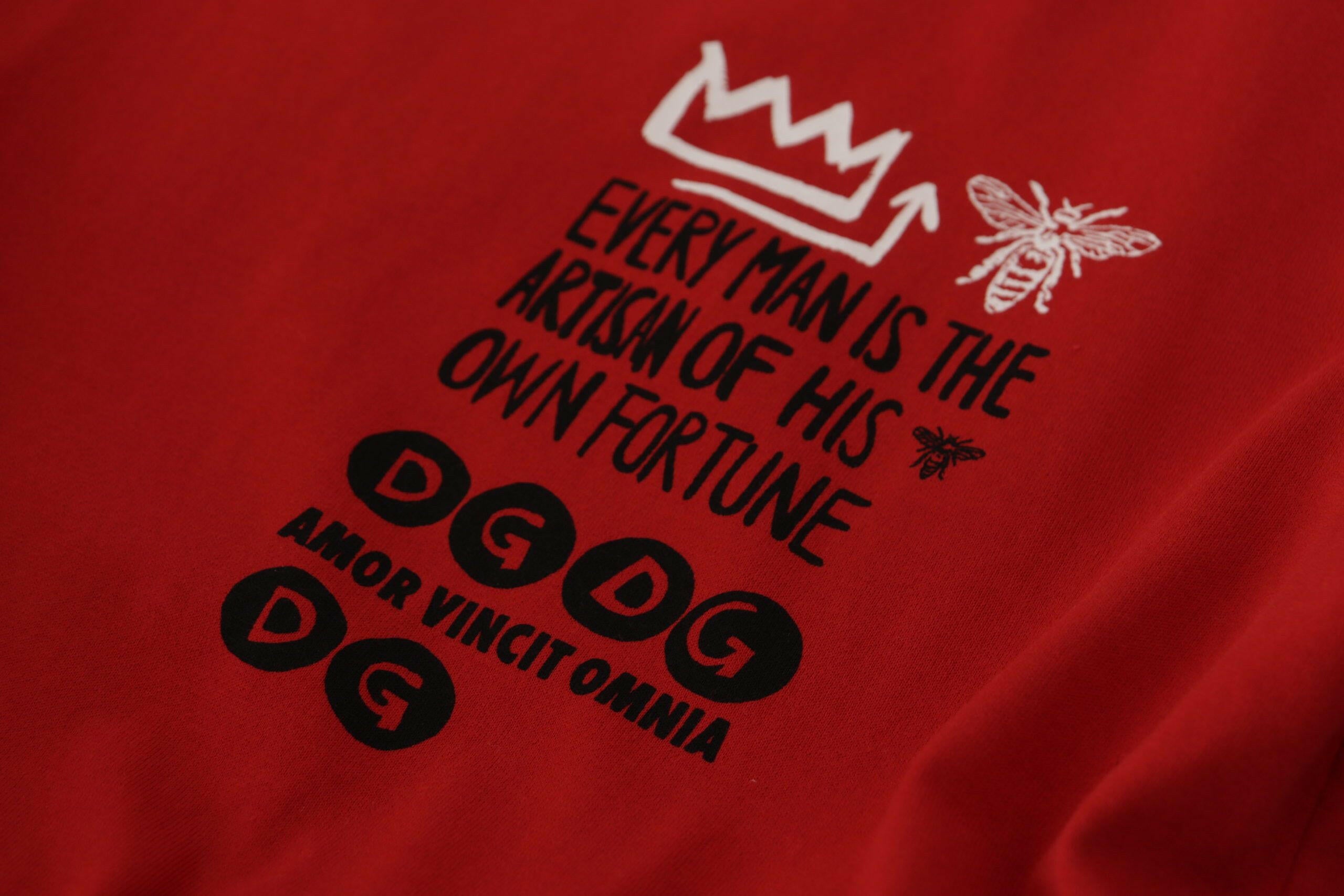 Dolce & Gabbana Red Amor Vincit Omnia Crewneck T-shirt -   -  Dolce & Gabbana.