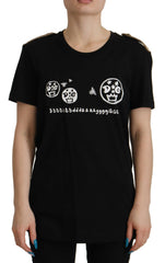 Dolce & Gabbana Black Logo Motive Crewneck Cotton T-shirt -   -  Dolce & Gabbana.