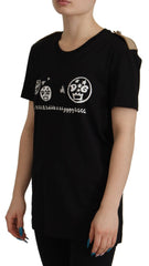 Dolce & Gabbana Black Logo Motive Crewneck Cotton T-shirt -   -  Dolce & Gabbana.