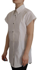 Dolce & Gabbana White Sleeveless Tuxedo Formal Blouse Top -   -  Dolce & Gabbana.