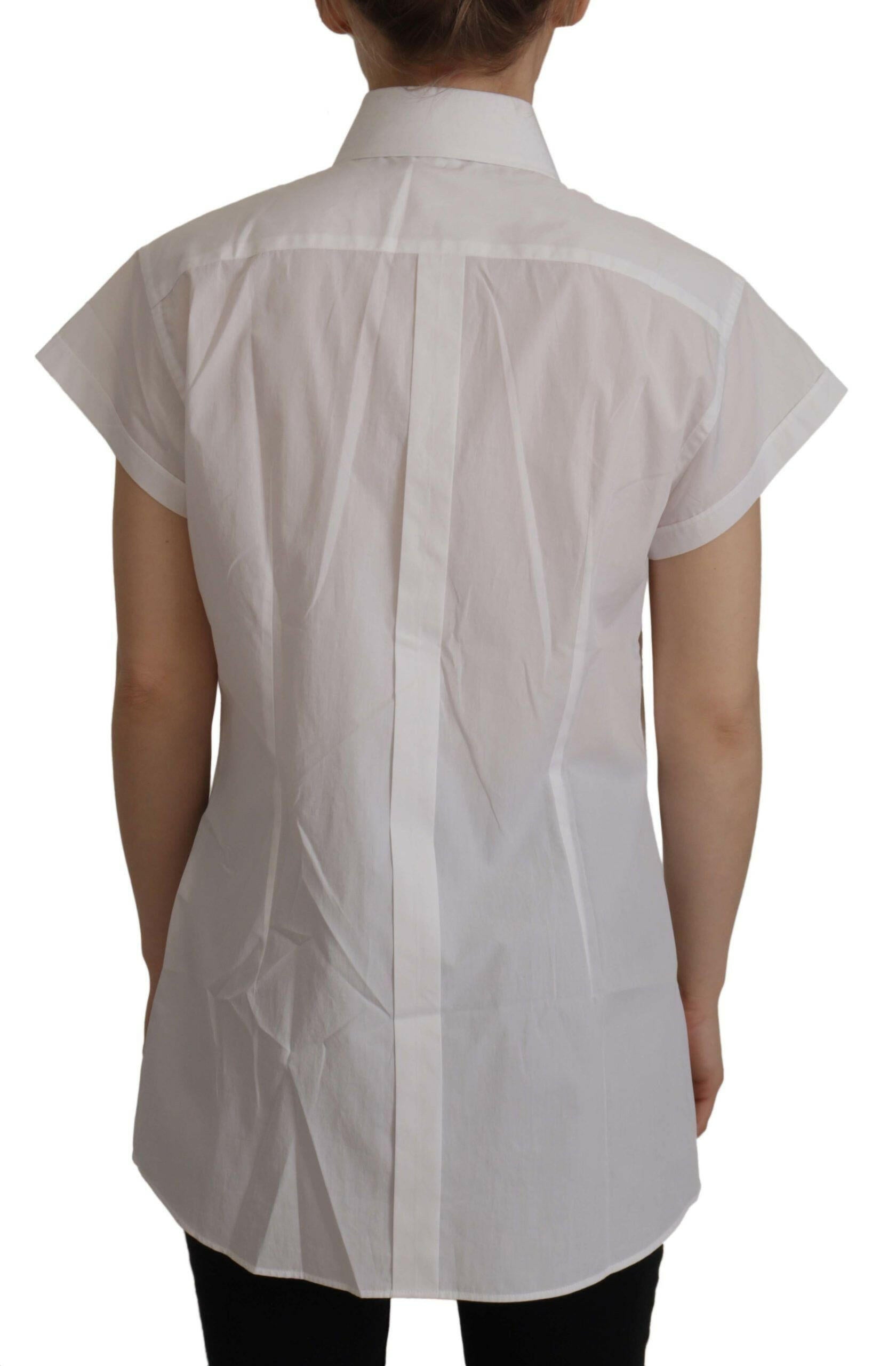 Dolce & Gabbana White Sleeveless Tuxedo Formal Blouse Top -   -  Dolce & Gabbana.