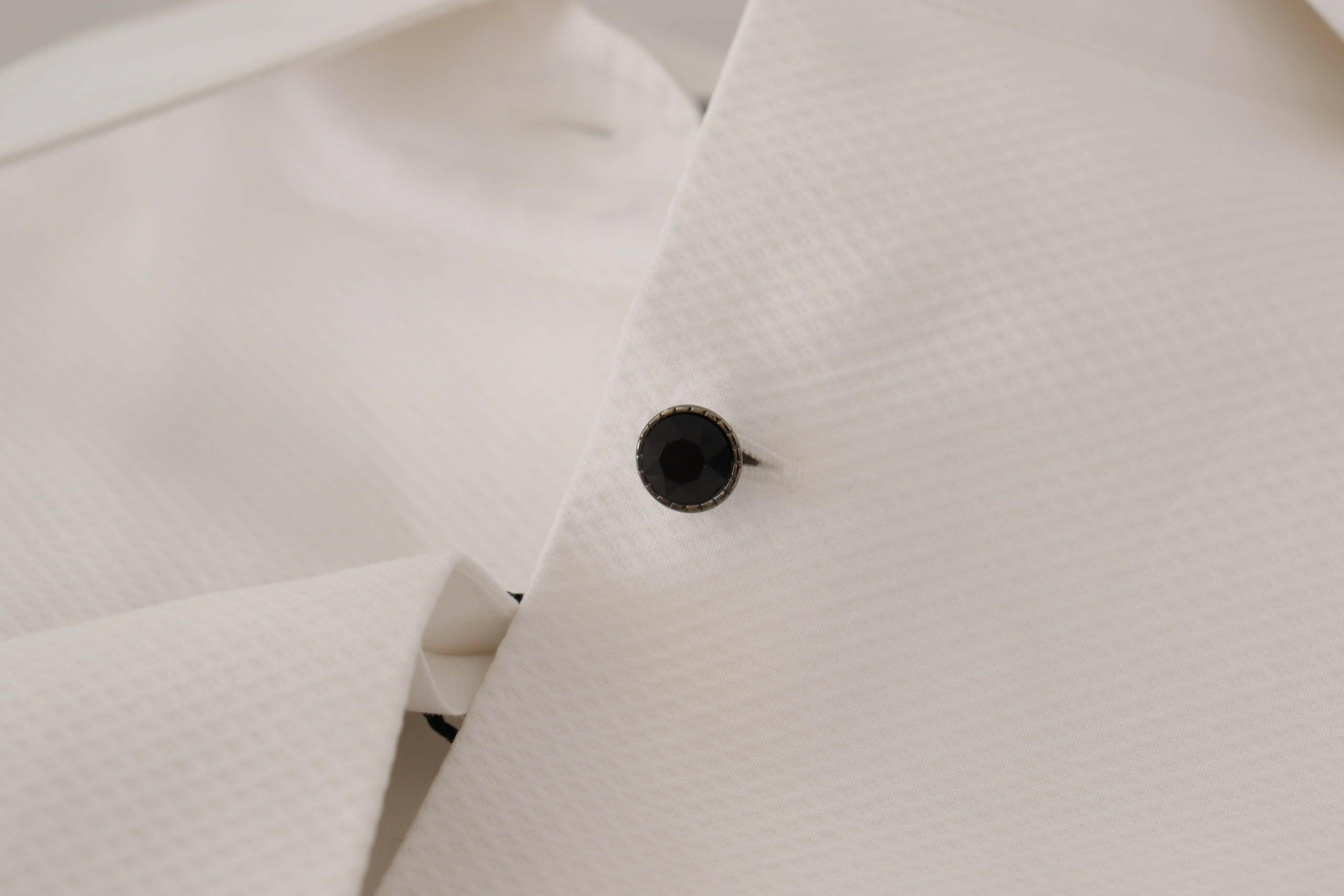 Dolce & Gabbana White Sleeveless Tuxedo Formal Blouse Top -   -  Dolce & Gabbana.